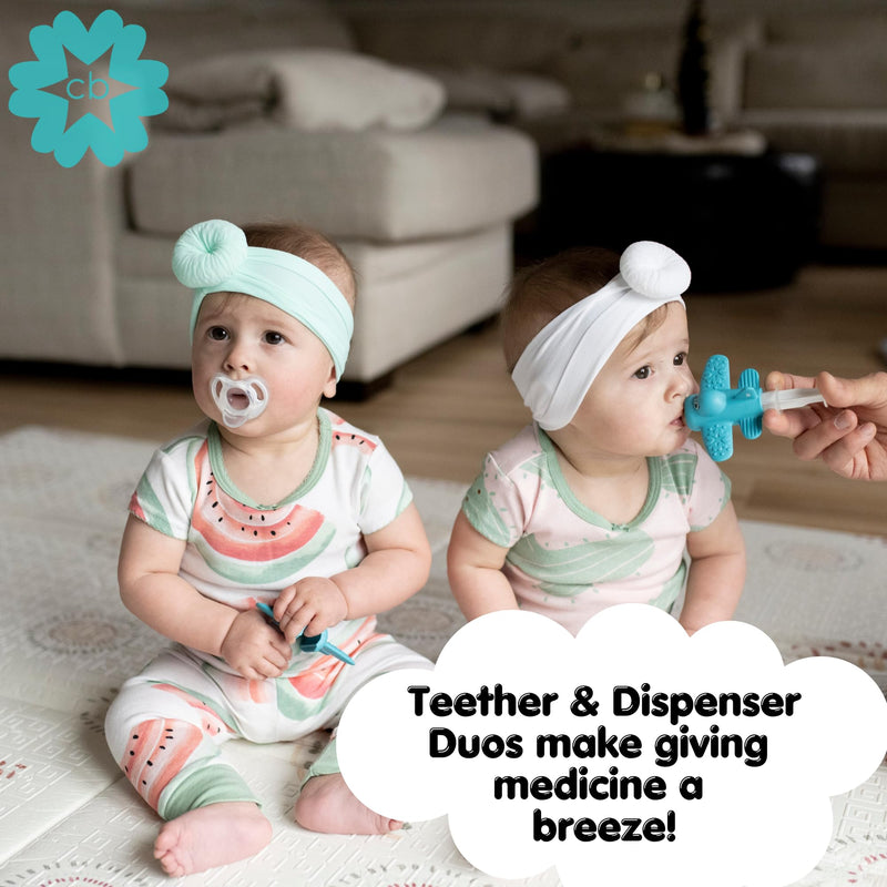 [Australia] - Teether & Dispenser Duo ‚Äì Dream | 2-in-1 Teether + Medicine Dispenser | Soothes Sore Gums and Eases Medicine Time | BPA-Free, Chillable, Easy to Hold (Pink) Dream by The Clever Baby (pink) 
