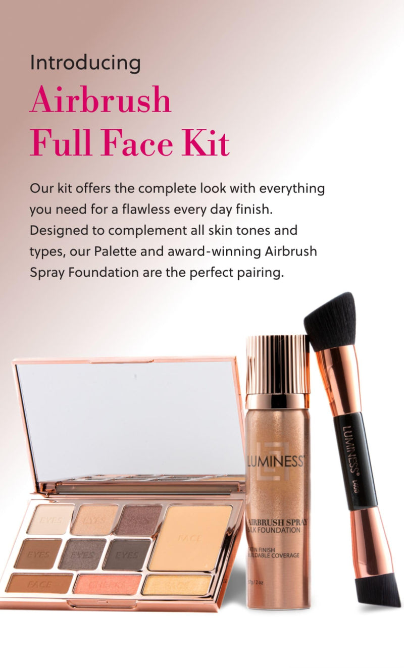 [Australia] - LUMINESS Complete Makeup Kit - Includes Face Palette, Airbrush Foundation, Primer and Brush - Silky, Long-Wearing, Easy to Blend, Perfect Makeup for Older Women, 4-PC Make Up Set (02 - Fair) 02 - Fair 