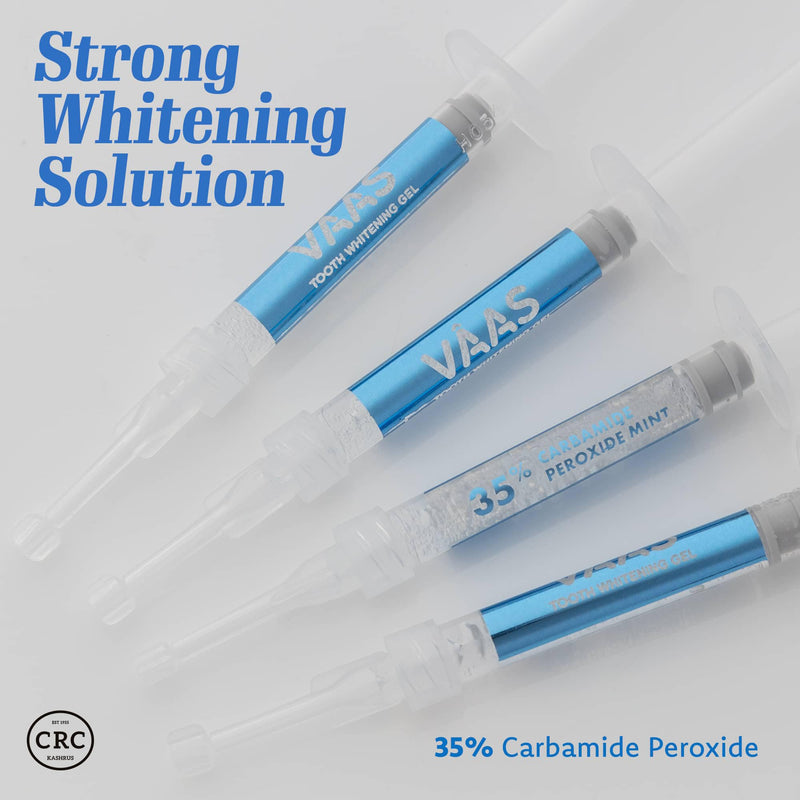 [Australia] - Teeth Whitening Gel for Trays, 4 Take Home Syringes, 35% Carbamide Peroxide, with Potassium-Nitrate, Trays Not Included, USA Made, Teeth Whitening Kit by Everest VAAS 1 Count (Pack of 4) 