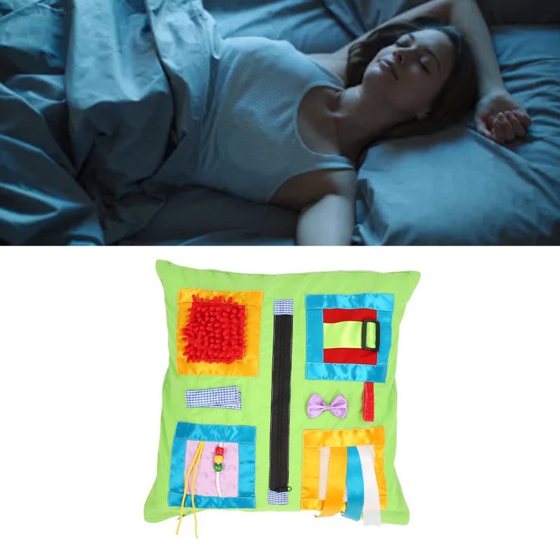 [Australia] - Pyhodi Dementia Pillow, 2 Sided Fidget Sensory Blanket, Fidget Pillow, Sensory Pillow for Alzheimer's, Asperger's, Autism Dementia Patients, Removable Gadgets, Shoelaces, 