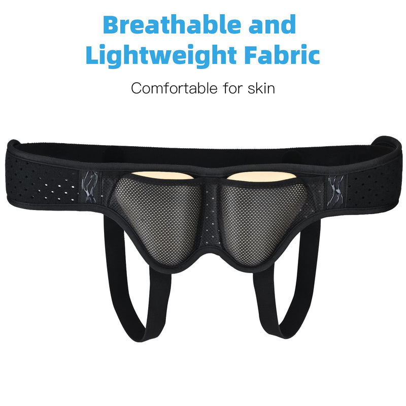 Tenbon Hernia Belt Truss for Single/Double Inguinal or Sports Hernia, Hernia Support Brace for Men for Women Pain Relief Recovery Strap with 2 Removable Compression Pads Comfortable Material (Large) Large (Pack of 1)