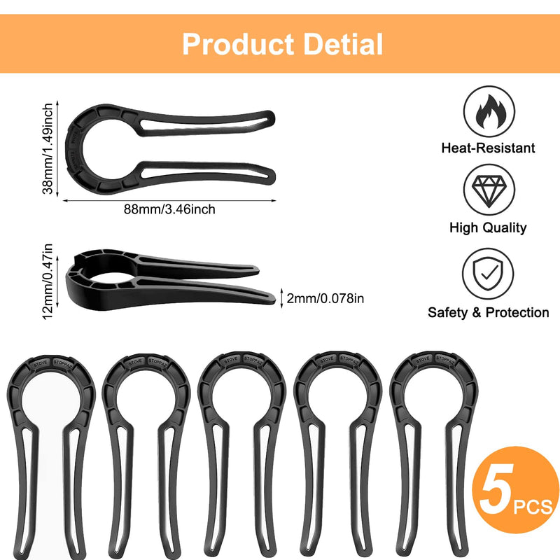 [Australia] - Stove Knob Covers, Door Knob Safety Cover for Kids, 5 Pcs Gas Stove Knob Locks, Oven Knob Covers for Child Pet Safety (black) Black 