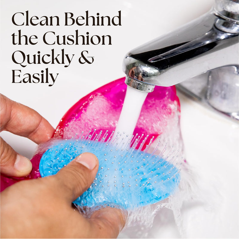 [Australia] - Olivia Garden OG Brush Detangler, removable cushion, scalp hugging massages the scalp, for wet or dry hair, for women, men and children, Medium to thick hair Black Detangler Medium-Thick 