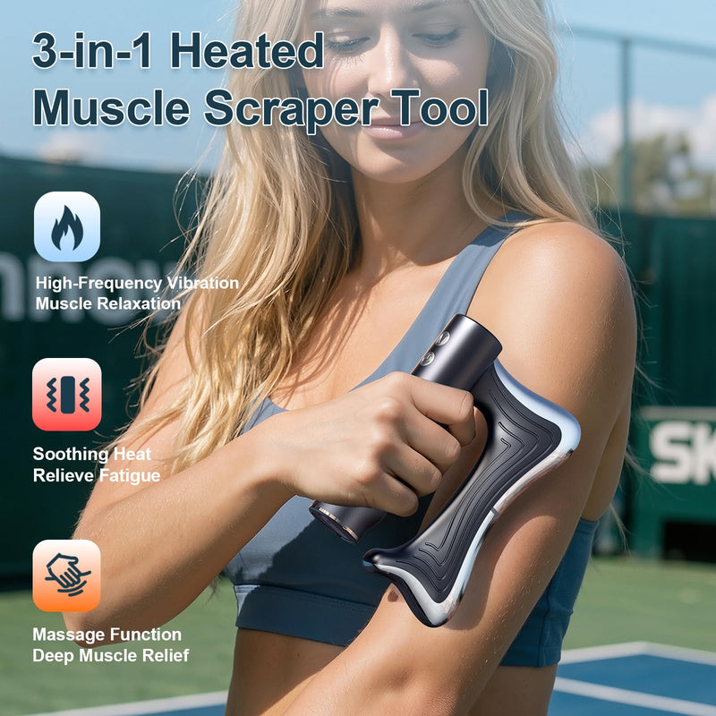 Electric Muscle Scraper Tool with Heat & Vibration, Multifunctional Electric Fascia Knife Tools with LED Display, Body Gua Sha Massage Tool – Best Dad Ever Gifts, Athletes & Office Workers 001