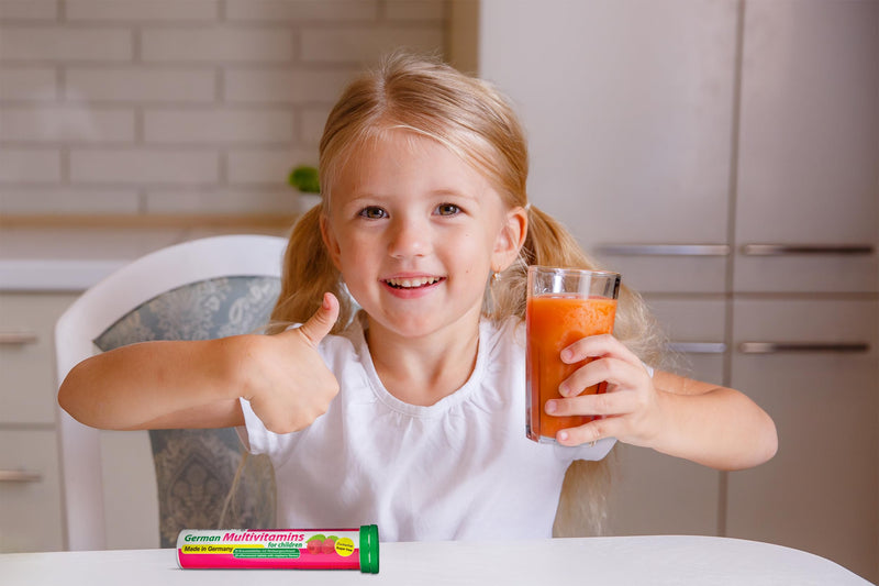 Multivitamin for Children - 2 x 20 effervescent Tablets - Raspberry Flavor - T&D Pharma German Multivitamin for Children - Made in Germany