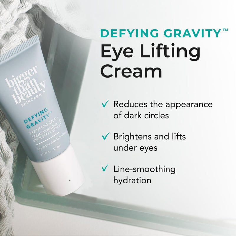 Bigger Than Beauty Defying Gravity Eye Lifting Cream, Vegan | Plant-Based Retinol with Green Tea & Essential Vitamins, Daily Use, Cruelty Free