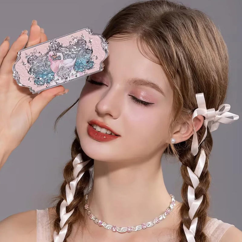 [Australia] - Flower Knows Swan Ballet Six-Color Makeup Palette,Eyeshadow,Blush,Highlighting & Contour All-in-One Face Makeup Palette 03+Fridge Magnet Set,with 4 Matte+2 Shimmer Neutral Shades 