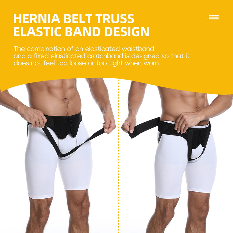 Hernia Belt Truss for Men Women Hernia Belt for Single/Double Inguinal or Sports Hernia,2 Removable Compression Pads Comfortable Adjustable Groin Waist Straps Guard for Pain Relief Recovery (L) Large