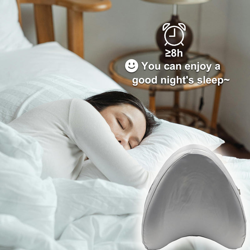 Satin Knee Pillow Cover for Heart Shaped Leg & Knee Foam Support Pillow, Upgraded Invisible Zippered Satin Leg Pillowcase Replacement (10 * 9.5 * 4.9in)-Cover ONlY (Slate Grey) Slate Grey