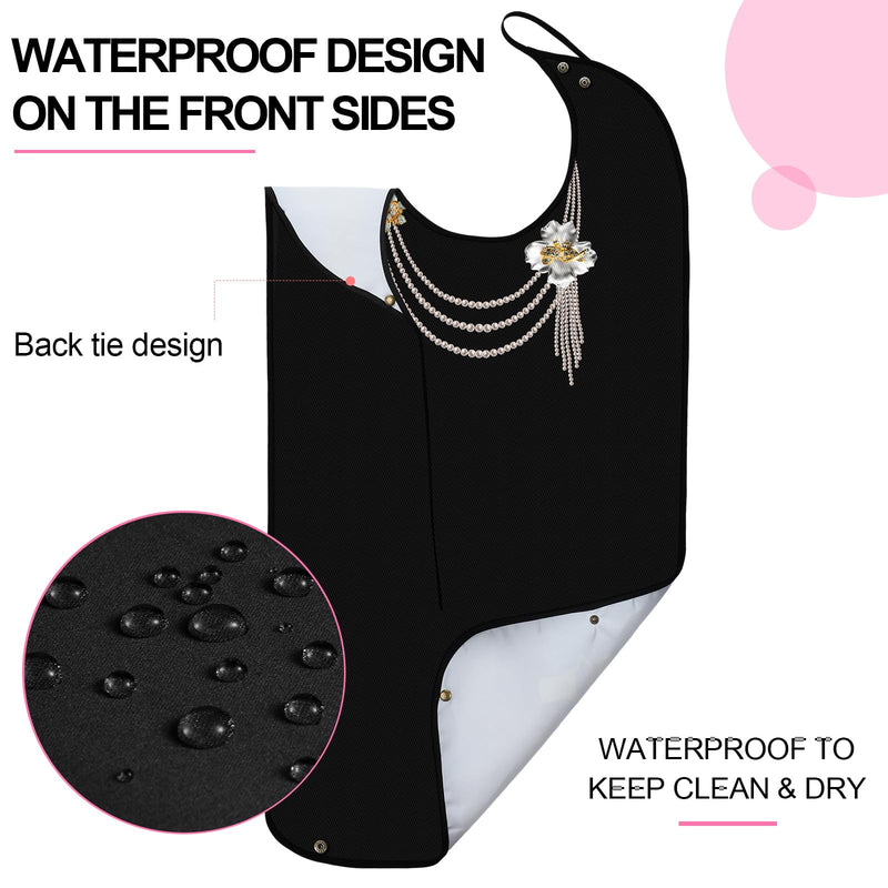 [Australia] - SATINIOR 6 Pieces Adult Bibs for Women Washable Reusable Clothing Protector with Crumb Catcher Beautiful Pattern Bibs Necklace Style 