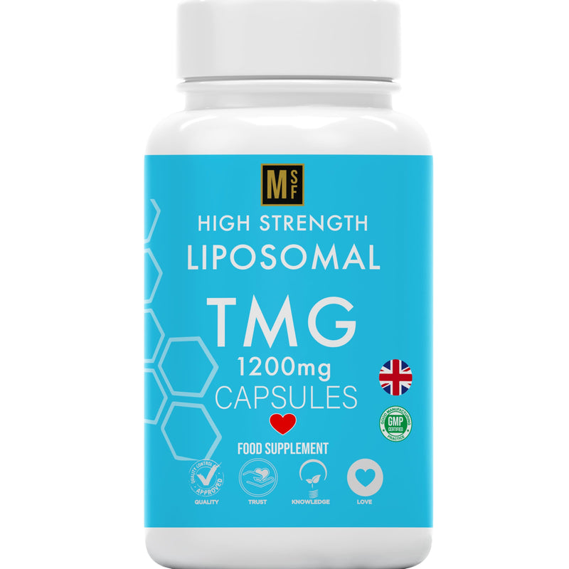 TMG 120 Capsules (1200mg) 99% Pure Trimethylglycine Supplement as Betaine | High Strength 1-A-Day | 4 Months Supply | Liver Heart Health | Liposomal Delivery for Max Absorption, Longevity, Vegan