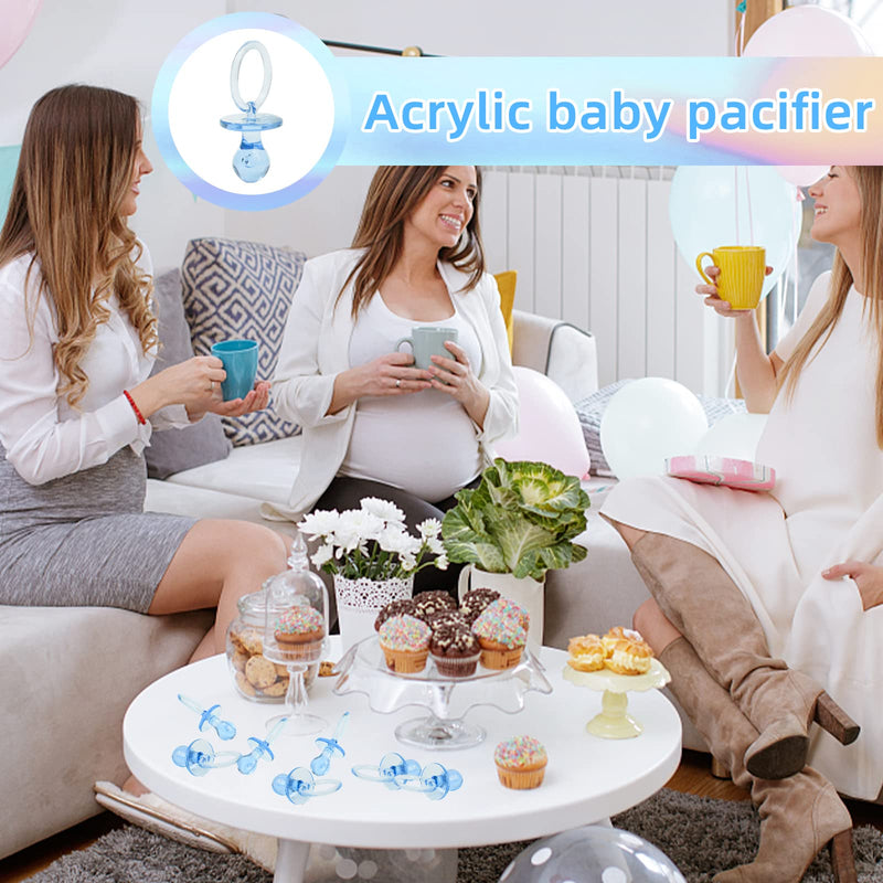 [Australia] - 50 Pieces 2.75 Inch Baby Pacifier Baby Shower Plastic Pacifier for Baby Shower Pacifier, Baby Shower Gender Show Party Decoration DIY Baby Shower Birthday Party Gift (Blue) Blue 