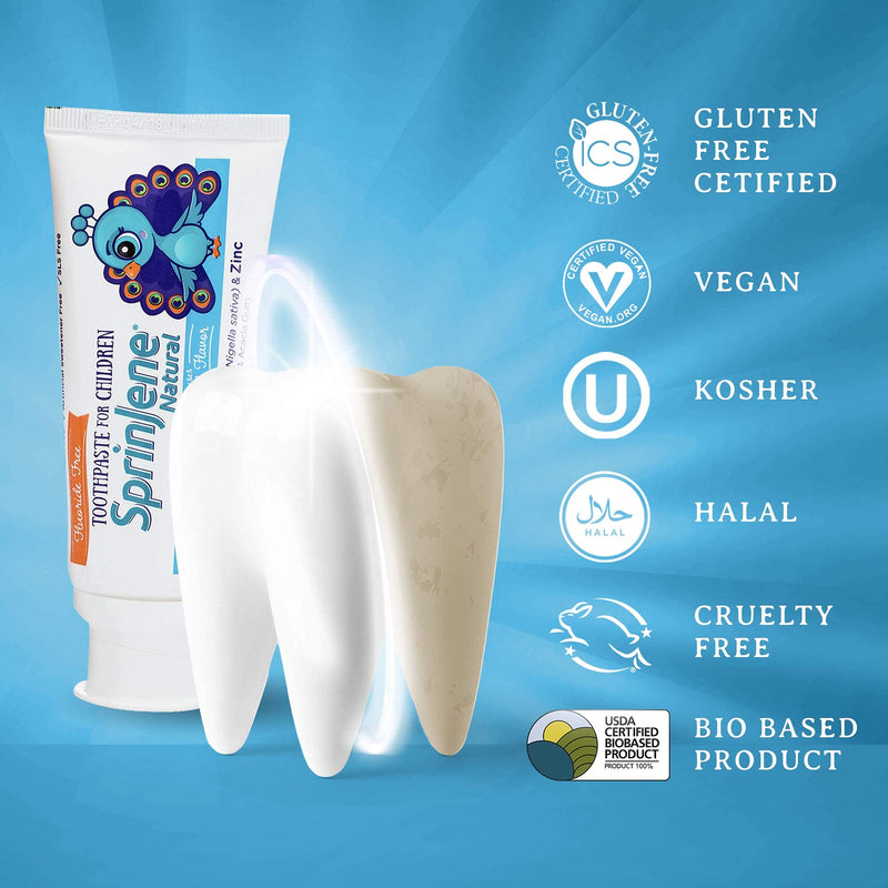 [Australia] - SprinJene Natural Children’s Toothpaste – Fluoride Free Vanilla Toothpaste for Toddlers & Kids – Gentle Safe Natural Formula with Patented Black Seed Oil & Zinc – Made in The USA (4 Pack) Pack of 4 