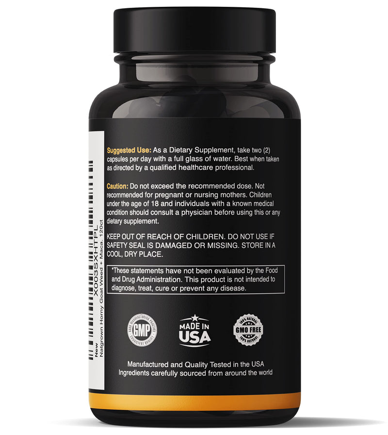 [Australia] - Natgrown Horny Goat Weed and Maca Root Extract Supplement for Men & Women (Epimedium Extract, Hornygoatweed) Vegan Capsules -120 Ct 120 Count (Pack of 1) 