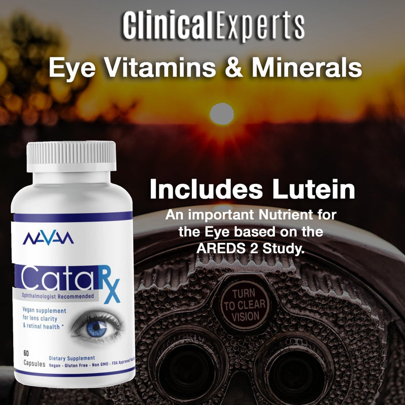 [Australia] - Navan CataRx Antioxidant AREDS 2 Eye Vitamins & Minerals Supplement for Lens Clarity & Retina Health by Clinical Experts - Lutein, Zeaxanthin, Zinc, Vitamin C, NAC - 60 Capsules 