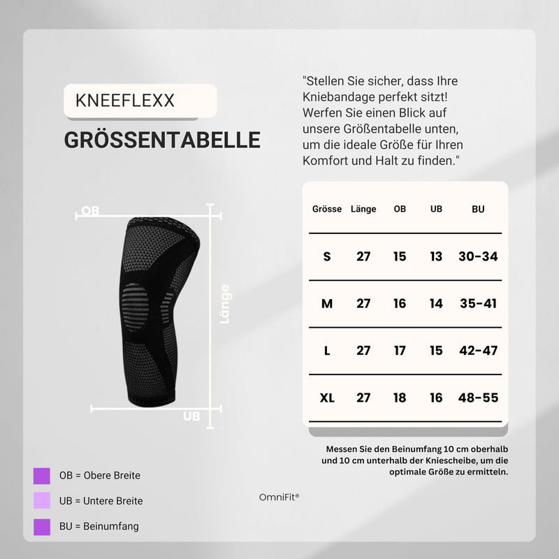 [Australia] - Omni Fit ® The new knee support (1 piece): Your second skin for pain-free movement and unsurpassed comfort! Maximum support without sweating - for a confident, active life. L Grey 
