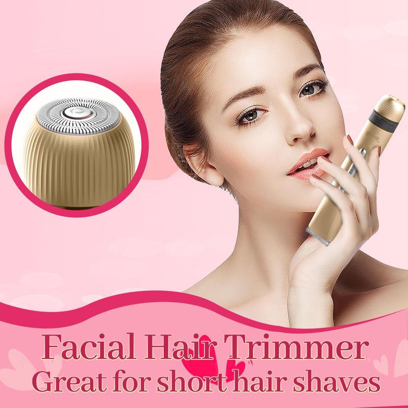 [Australia] - Bikini Trimmer for Women，2 in 1 Electric Shaver Dual Head Bikini Trimmer for Women IPX7 Waterproof Body Hair Trimmer and Facial Hair Remover for Bikini Leg Arm Body Face, Rose Gold 003 