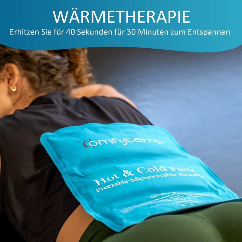 [Australia] - Comfytemp Large Cooling Pad Gel with Velcro Strap, 27 x 37 cm Cooling Pack for Bending for Shoulder Neck Back Knees Buttocks Reusable Ice Pack Cold Warm Compress Cooling Pad 