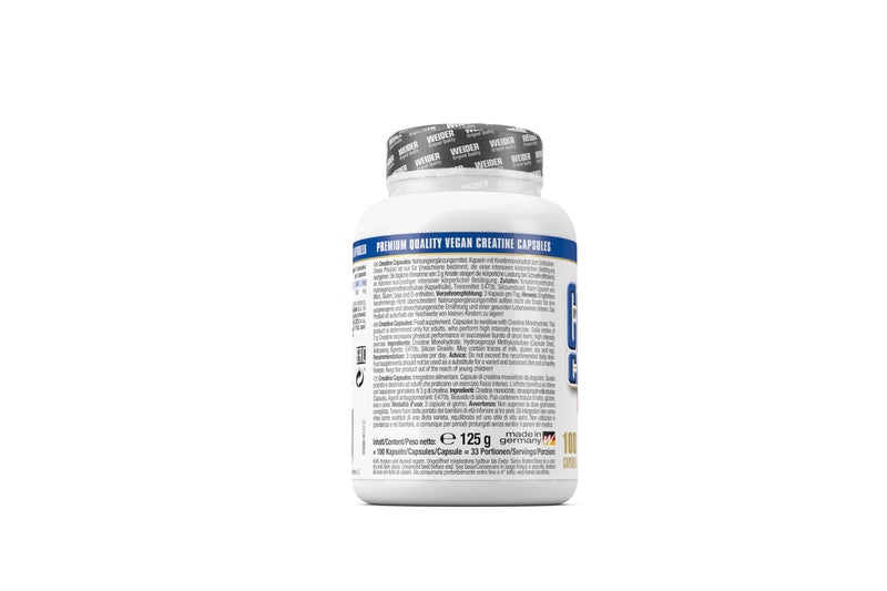 Weider Pure Ideal Quality Creatine Monohydrate Capsules, Buidling and Repair Muscle, 100 capsules 100 count (Pack of 1)