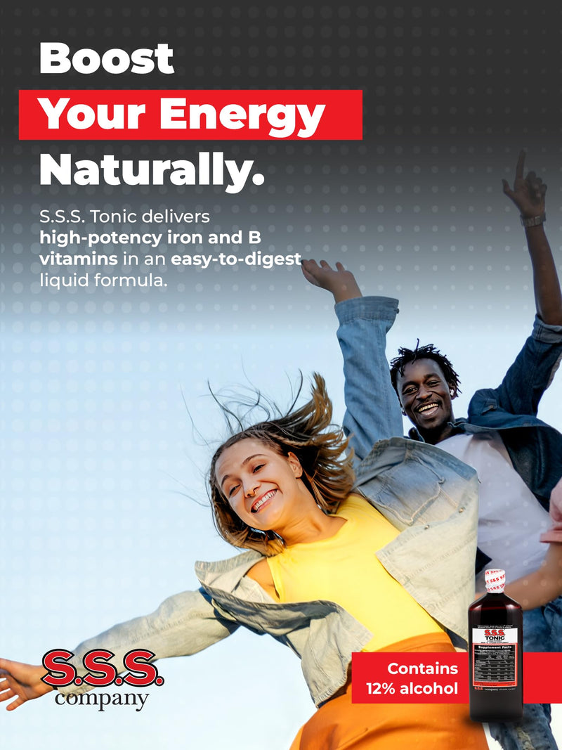 S.S.S. Tonic Liquid Iron & Vitamin B Supplement with B1, B2 & B3, 20 Fl Oz | High-potency, easy-to-take formula for daily energy support; made in USA 20 Fl Oz (Pack of 1)