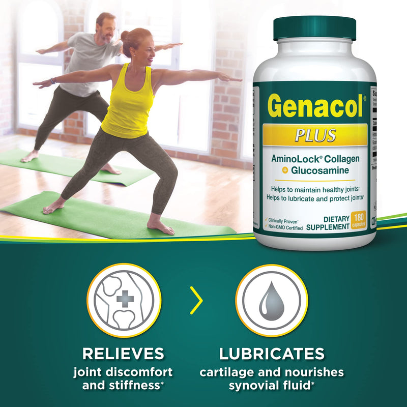 [Australia] - Genacol Glucosamine and Collagen Joint Supplement Glucosamina Colageno | Lubricates, Protects and Maintains Heathy Joints | Relieves Joint Discomfort Plus 180 Capsules 180 Count (Pack of 1) 