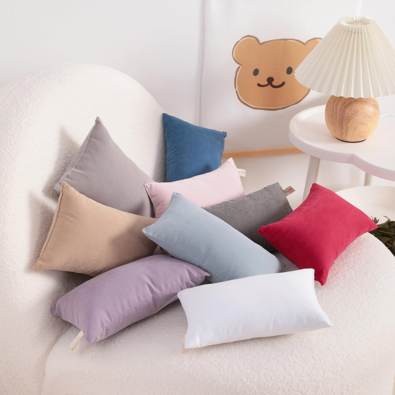 [Australia] - FLXXIE 2 Pack Microfiber Tiny Pillows, 11x7 Inches, Mini Pillows for Sleeping and Traveling, Washable Pillows, Soft Small Pillows Travel Pillows Nap Pillows, Dark Grey 
