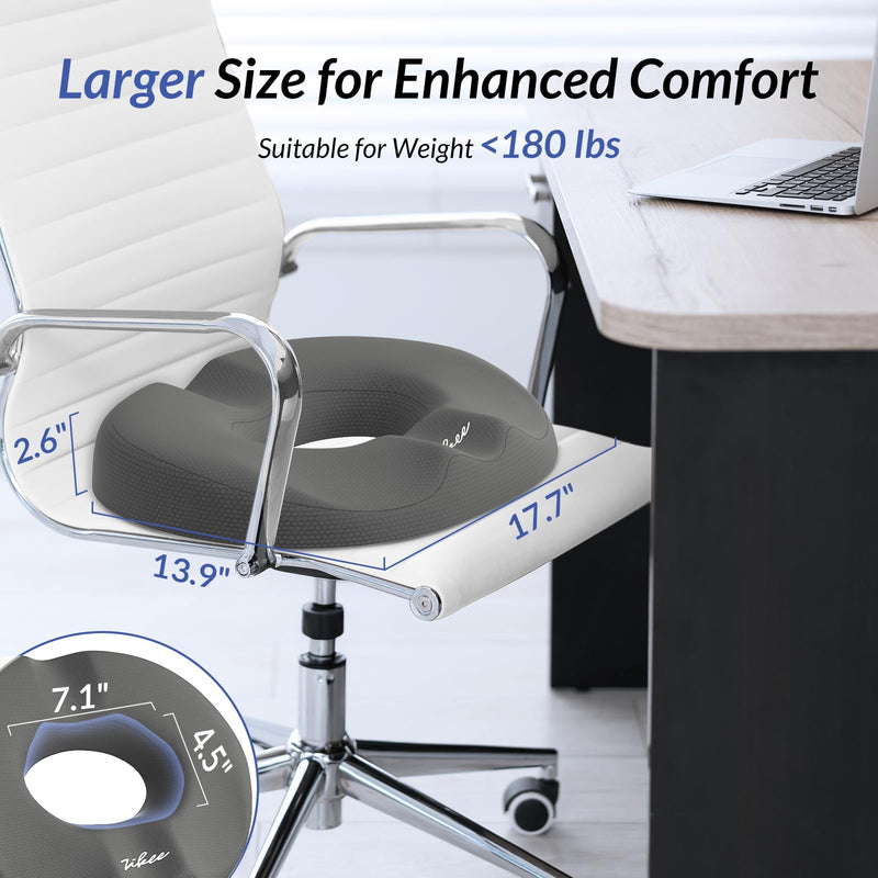 [Australia] - ZIKEE Dual U-Shaped Donut Pillow for Tailbone Pain, Hemorrhoid Pillow for Sitting with Pressure Relief Hole & Slope Design, Donut Seat Cushion for Coccyx, Postpartum & Post Surgery Sitting Relief 