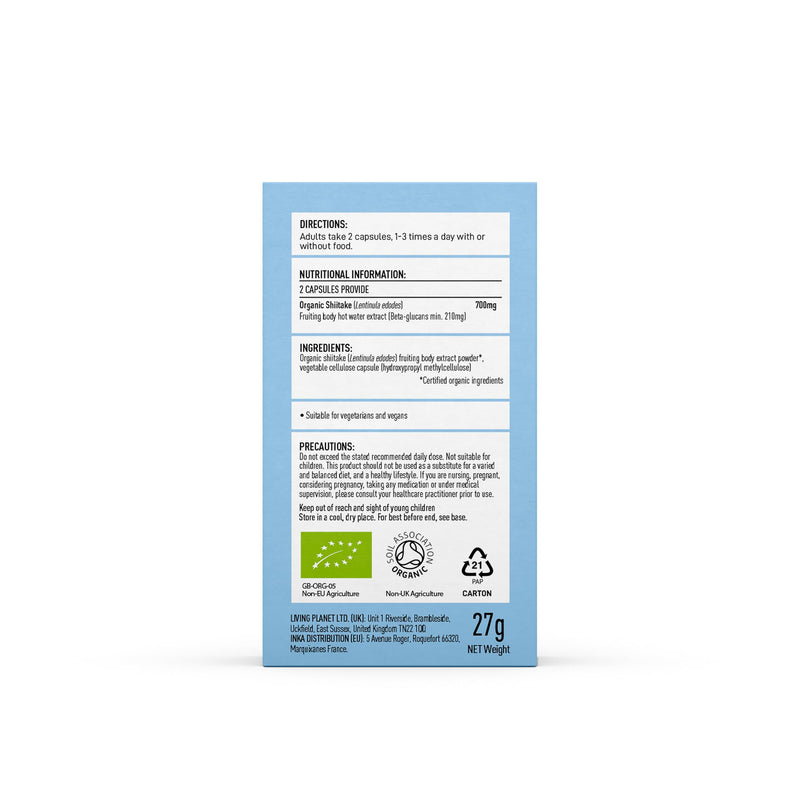 Organic Shiitake Supplement - Mushroom Superfood Supplement - Shiitake Mushroom Complex - Pure Grade Extracts, No Binders (60g or 60 caps) (60g Capsules) 60g capsules