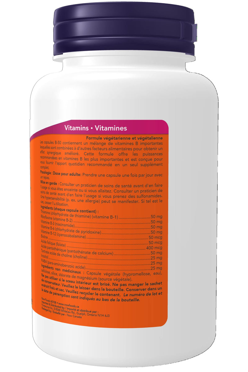NOW Vitamin B-50 mg,100 Veg Capsules 1