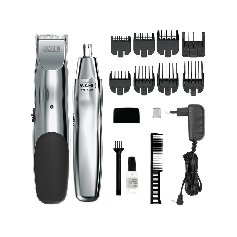 [Australia] - Wahl Groomsman cordless beard trimmer set for beards, nose hair, light detailing and light grooming with additional wet/dry cordless nose trimmer 