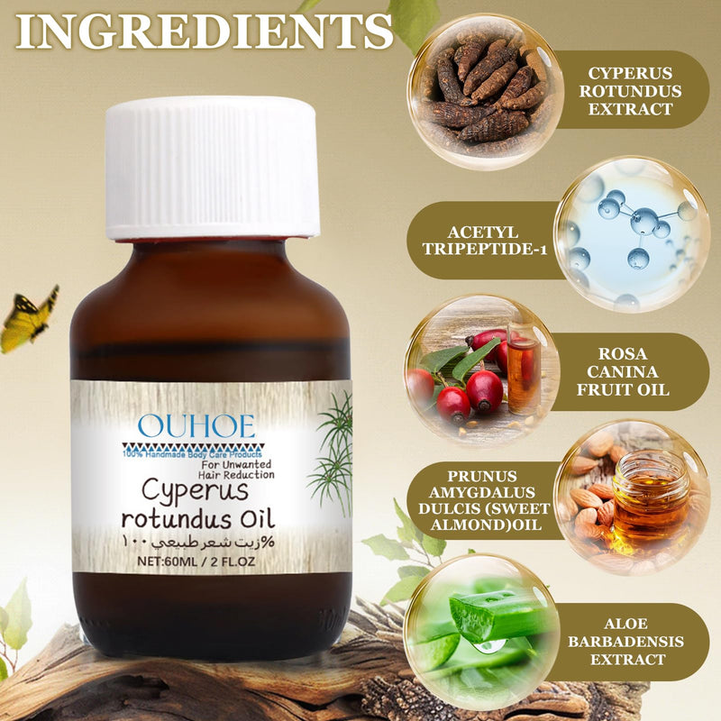 [Australia] - Cyperus Rotundus Oil,Cyperus Rotundus Oil For Hair Removal,Natural Cyperus Rotundus Oil,Essential Oils Cyperus For Hair Removal,Reducing Body Hair Growth,With Dropper 60 ml. 