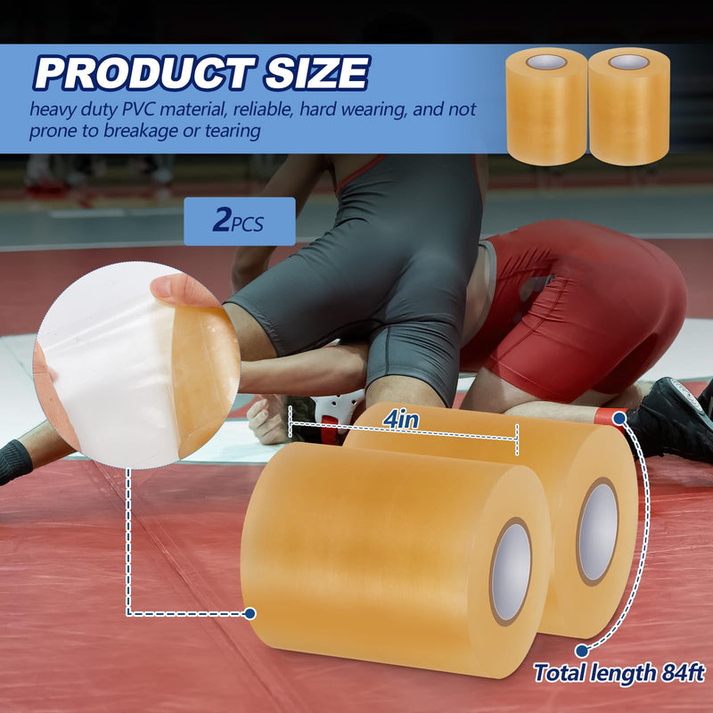 [Australia] - Pangda Wrestling Mat Tape 3 or 4 Inch Heavy Duty 7 Mil PVC Carpet Tape for Wrestling Grappling Exercise Mats Seaming Cover Gym Floor Carpet Seam 3" Clear 2 