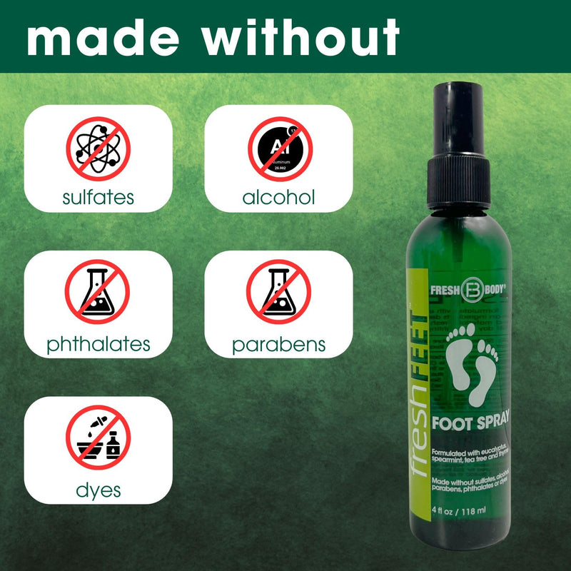 [Australia] - Fresh Body FB Fresh Feet Odor Fighting Spray with Essential Oils for Feet & Shoes, 4 Ounce Spray Bottle (2 Pack) 2 Pack 