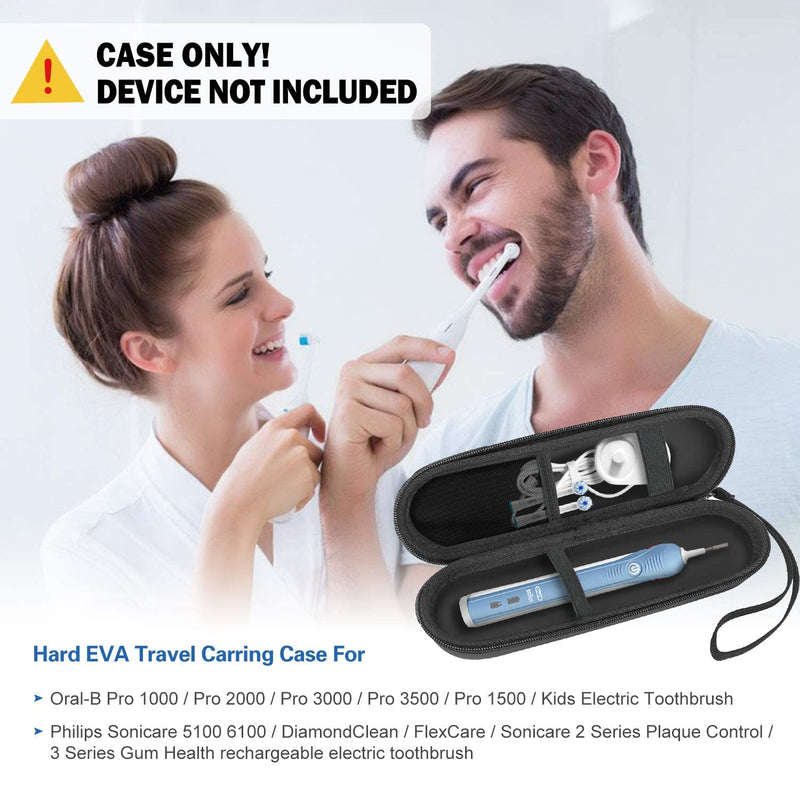 ProCase 2 Pack Travel Toiletry Bag Pouch Bundle with Electric Toothbrush Hard Travel Case