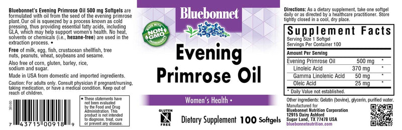 [Australia] - BlueBonnet Evening Primrose Oil Softgels, 500 mg, 100 Count (743715009189) 