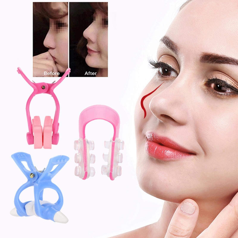 [Australia] - Nose shaper clip for reducing nose, 3 pieces silicone nose lifter nose correction clips, straightener nose splint for a straight nose, nose straightener face beauty tool set - safe and effective 