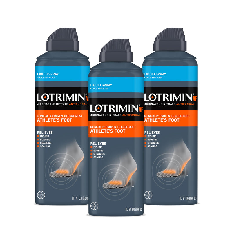 Lotrimin AF Athlete's Foot Liquid Spray, Miconazole Nitrate 2%, Proven Clinically Effective Treatment of Most Athlete's Foot, 4.6 Ounce (Pack of 3)