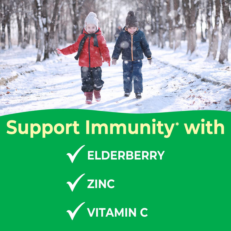 VitaWorks Kids Immune Support Chewable Tablets with Elderberry Vitamin C and Zinc, Mixed Berry Flavored, Vegan Supplements, Gluten Free, Non-GMO, 120 Chewable