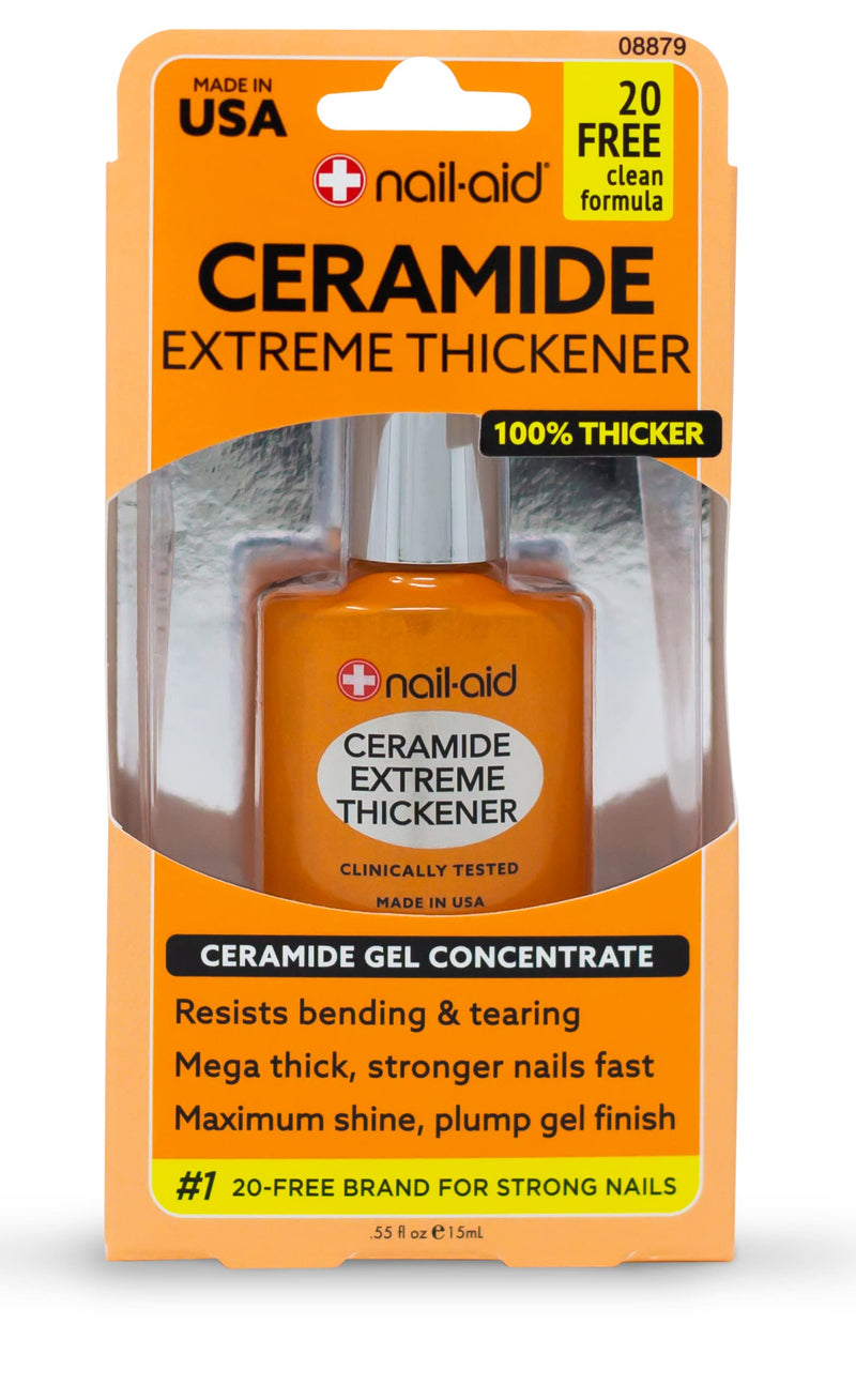 NAIL-AID Ceramide Extreme Thickener + Gel Top Coat, Clear, 2 Count 1.1 Fl Oz (Pack of 1)