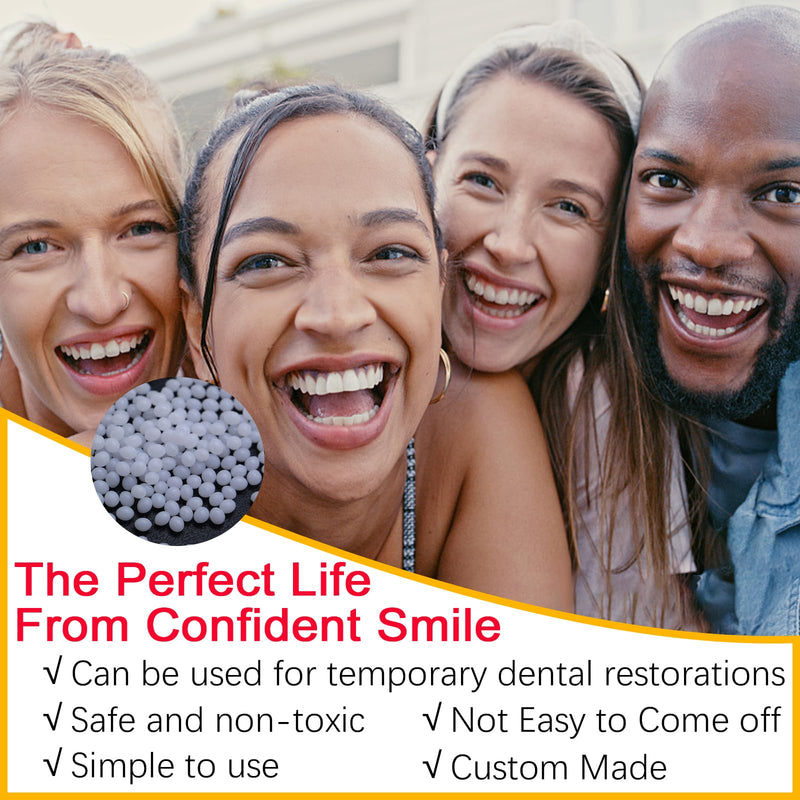 [Australia] - lankai Temporary Tooth Repair, Dentures, Temporary Teeth, Dentures DIY, Temporary Tooth Repair Set, Thermal Adhesive Beads for Missing Broken Tooth Fake Tooth Veneer (100g) 