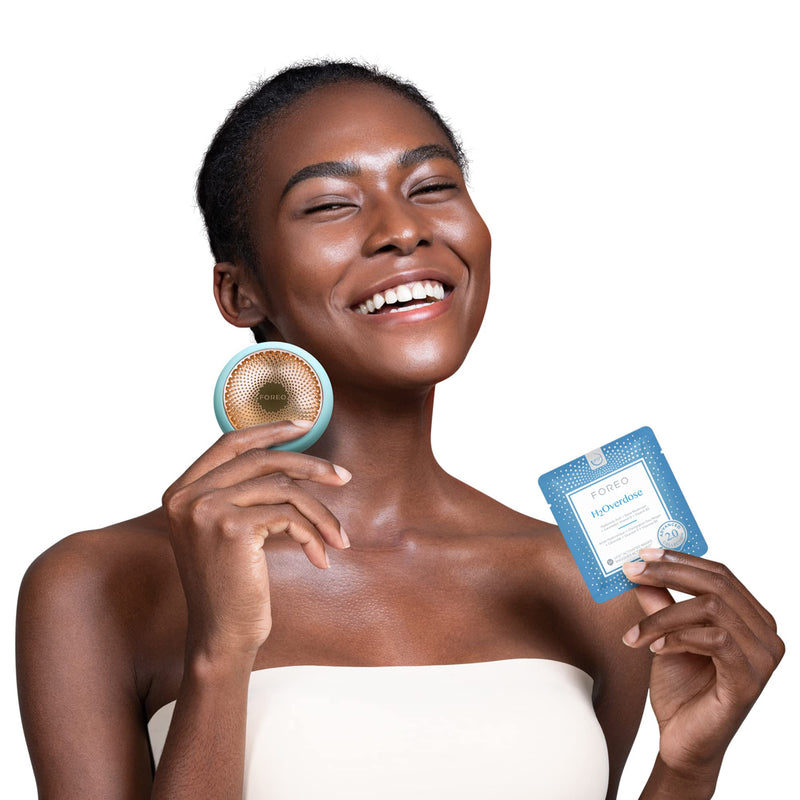 FOREO H2Overdose Advanced Collection 2.0 UFO-Activated Facial Mask - Hydrating Facial - Beauty & Personal Care - Hyaluronic Acid & Vitamin E - For All Skin Types - Dry skin & Flaky Skin - 6 pcs | UFO mask, hydrating face mask, hyaluronic acid, vitamin ...