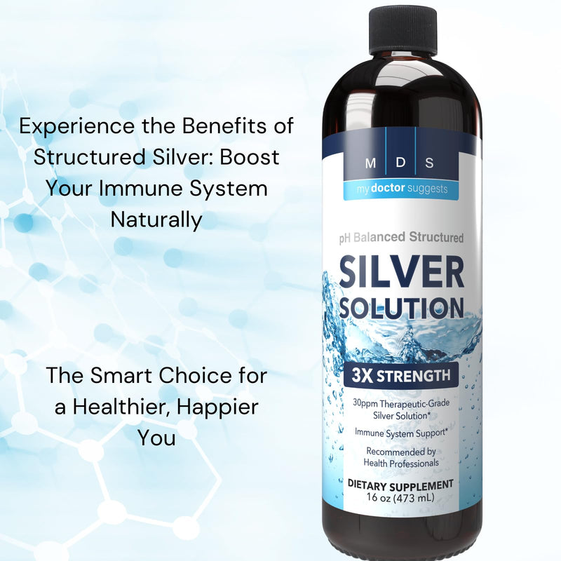 [Australia] - Alkaline Structured Silver Liquid Supplement 30ppm - Advanced Immune Support Liquid Drops - Extra Strength Structured Colloidal Silver Mineral Supplements - Made in USA (16 oz) 16 Fl Oz (Pack of 1) 
