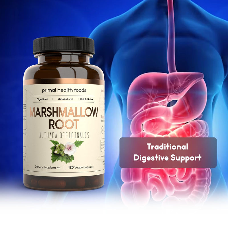 [Australia] - Organic Marshmallow Root 1000 mg 60 Servings | Digestive Support | Vegetarian, Organic, Non-GMO & Gluten Free 