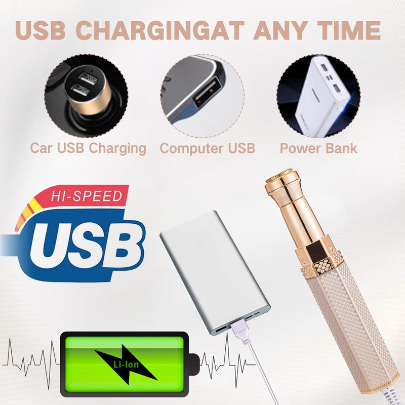[Australia] - 4 in 1 Facial Electric Shaver for Women, Full Body Epilator Rechargeable Eyebrow Nose Bikini Hair Trimmer,Facial Shaver 