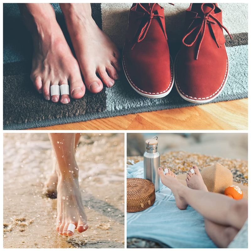 [Australia] - Pack of 20 toe caps protection, silicone small toe protection, toe protectors, toe pads, reduce friction (skin colour, white). 