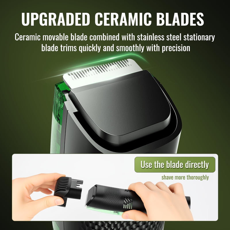 Premium Beard Trimmer for Men, Men's Vacuum Electric Shaver Kit, 20 Levels Adjustable, Wet/Dry Shaver, Upgraded Stainless Steel Ceramic Blade Heads for Precision Facial Hair, Birthday Gifts for Men