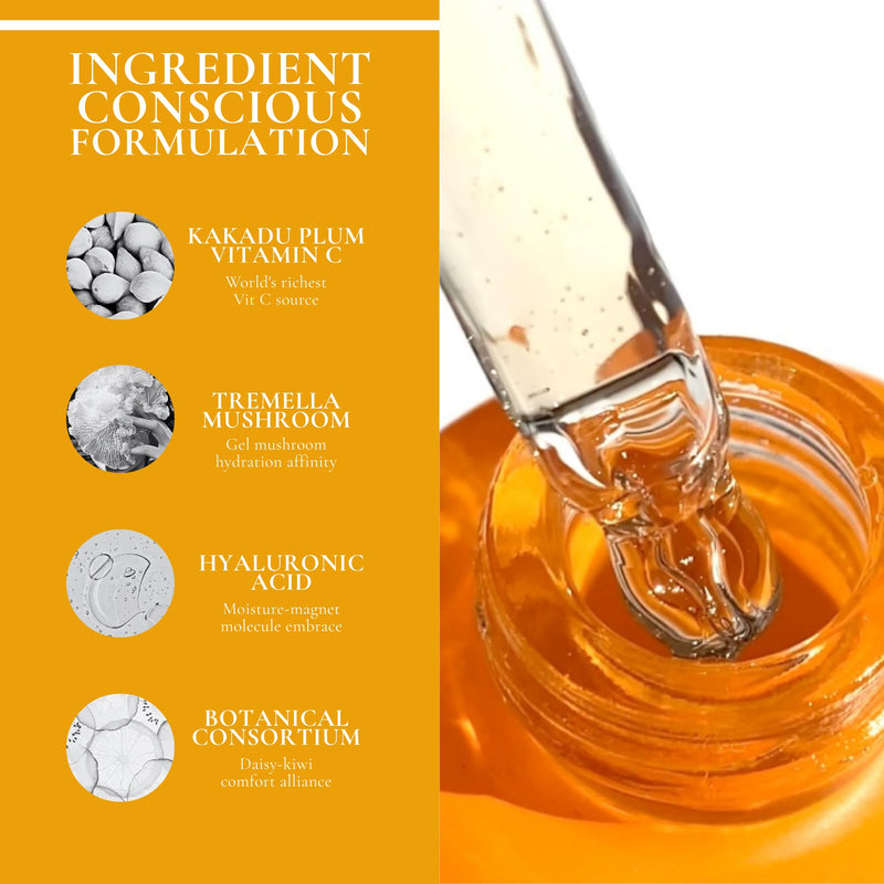 DAY DRIN-C 2 in 1 Face Hydration Serum with Vitamin C and Hyaluronic Acid, Moisturizing, Plumping, & Smoothing the Appearance of Fine Lines, 1.01 oz