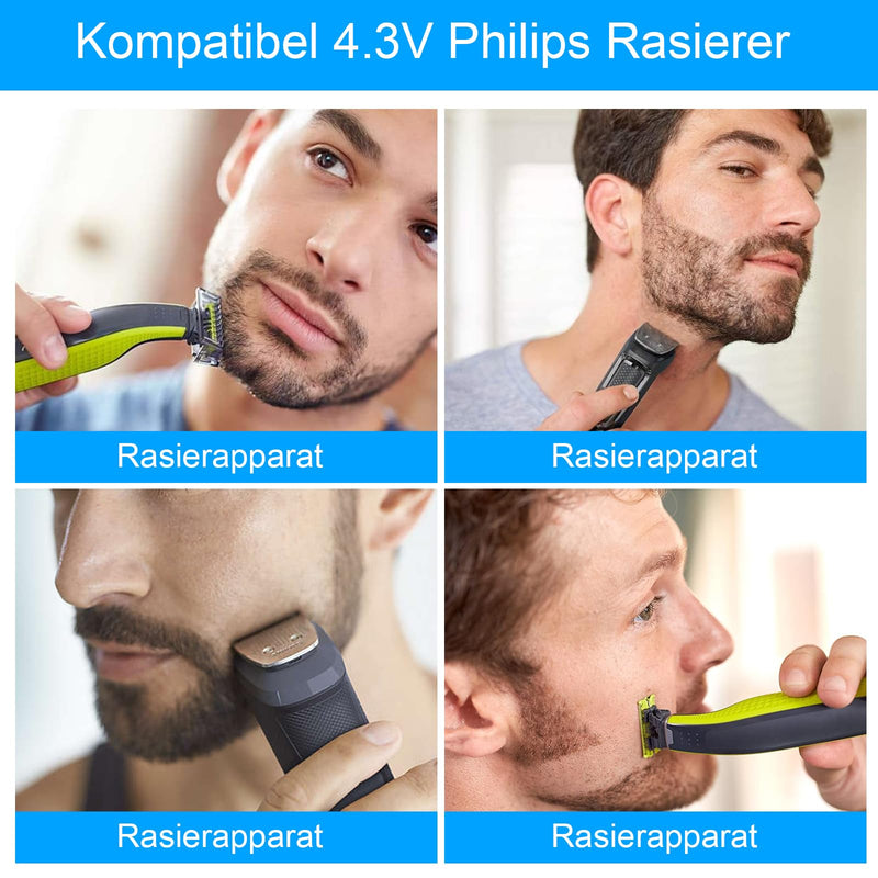 [Australia] - 4.3V Philip Shaver Power Supply Charger, Beard Trimmer Power Supply Charger for Philip One Blade QP2520, MG3740/ MG5730/ MG5720/ MG3720/ MG3730 Multigroom, Replacement A00390 Phillips Charging Cable 