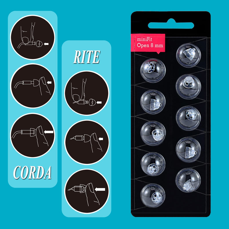 [Australia] - Hearing Aid Domes for Oticon MiniFit Open Vent Bass Domes: 3 Packs (8mm),Universal Domes for Oticon Hearing Aid Supplies 