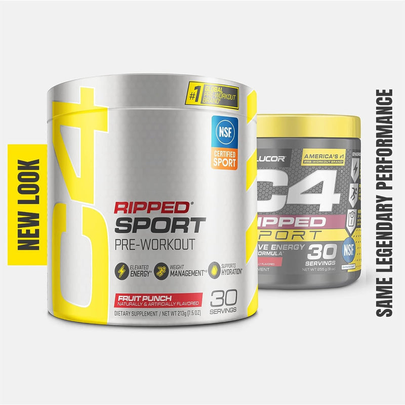 [Australia] - C4 Ripped Sport Pre Workout Powder Fruit Punch - NSF Certified for Sport + Sugar Free Preworkout Energy Supplement for Men & Women | 135mg Caffeine | 30 Servings 